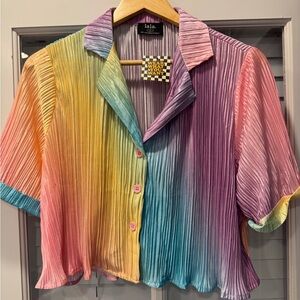 Dressed in LALA - Multicolor Pleated Blouse